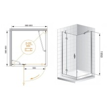 Душевой уголок Cezares Bergamo 90x90 см текстурное стекло BERGAMO-W-A-1-90-P-Cr-R