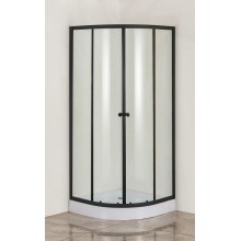 Душевой уголок Orange E01-100TB 100x100 профиль Черный стекло прозрачное