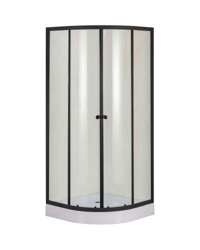 Душевой уголок Orange E01-100TB 100x100 профиль Черный стекло прозрачное