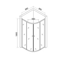 Душевой уголок Orange E01-090TB/G 90x90 профиль Черный стекло прозрачное