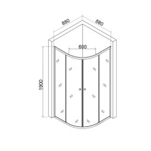 Душевой уголок Orange E01-090TB/G 90x90 профиль Черный стекло прозрачное
