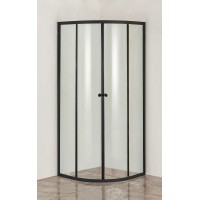 Душевой уголок Orange E01-100TB/G 100x100 профиль Черный стекло прозрачное