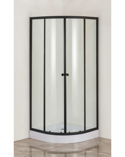 Душевой уголок Orange E01-100TB/G 100x100 профиль Черный стекло прозрачное
