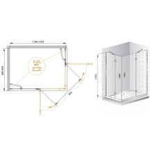 Душевой уголок Cezares Bergamo 120x90 см прозрачное стекло BERGAMO-W-AH-2-120/90-C-Cr-L