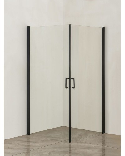 Душевой уголок Orange E04-100TB 100x100 профиль Черный стекло прозрачное