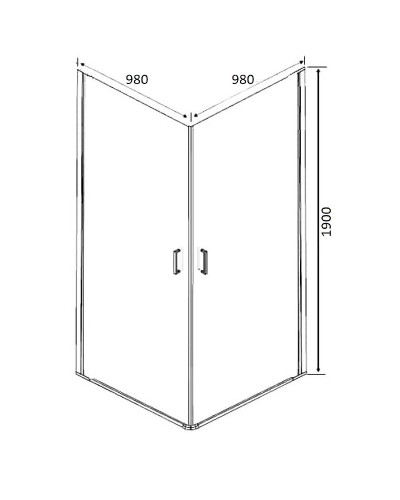 Душевой уголок Orange E04-100TB 100x100 профиль Черный стекло прозрачное