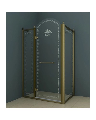 Душевой уголок Cezares Retro 120x90 см прозрачное c матовым узором RETRO-A-AH-12-120/90-CP-Br-L