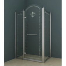 Душевой уголок Cezares Retro 120x100 см прозрачное c матовым узором RETRO-A-AH-12-120/100-CP-Cr-L