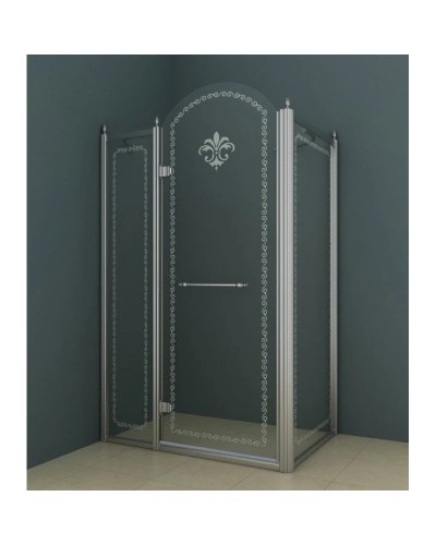Душевой уголок Cezares Retro 120x100 см прозрачное c матовым узором RETRO-A-AH-12-120/100-CP-Cr-L