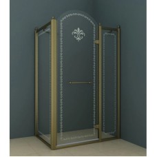 Душевой уголок Cezares Retro 120x100 см прозрачное c матовым узором RETRO-A-AH-12-120/100-CP-Br-R