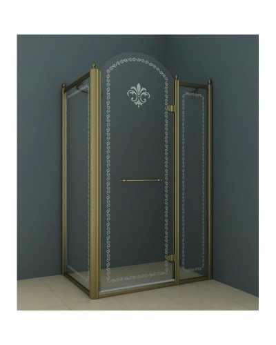 Душевой уголок Cezares Retro 120x100 см прозрачное c матовым узором RETRO-A-AH-12-120/100-CP-Br-R