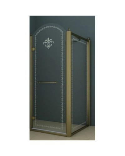 Душевой уголок Cezares Retro 90x90 см прозрачное c матовым узором RETRO-A-A-1-90-CP-Br-L