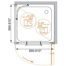 Душевой уголок Cezares Retro 90x90 см прозрачное c матовым узором RETRO-A-A-1-90-CP-Br-L