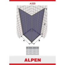 Душевой уголок Alpen Alpina Square 78х78 см матовое стекло A320N-80MG
