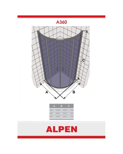 Душевой уголок Alpen Alpina Quadrant 78х78 см матовое стекло A360N-80MG