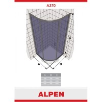 Душевой уголок Alpen Alpina Quadrant 78х78 см матовое стекло A370N-80MG