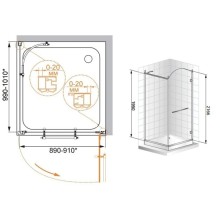Душевой уголок Cezares Retro 90x100 см прозрачное c матовым узором RETRO-A-AH-1-90/100-CP-Br-R