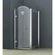 Душевой уголок Cezares Retro 90x100 см прозрачное c матовым узором RETRO-A-AH-1-90/100-CP-Cr-L
