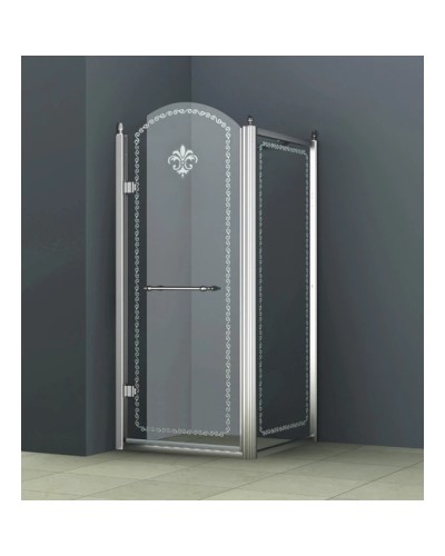 Душевой уголок Cezares Retro 90x100 см прозрачное c матовым узором RETRO-A-AH-1-90/100-CP-Cr-L