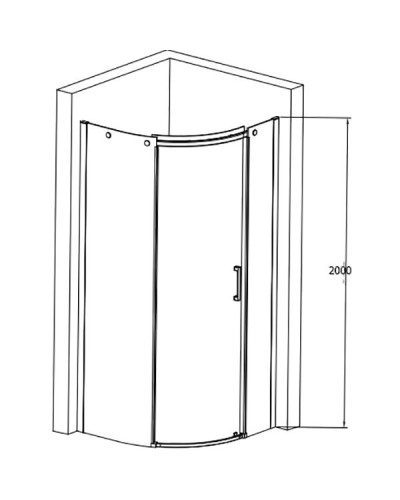 Душевой уголок Jacob Delafon Contra 90x90 L E22R90L-GA профиль Хром стекло прозрачное