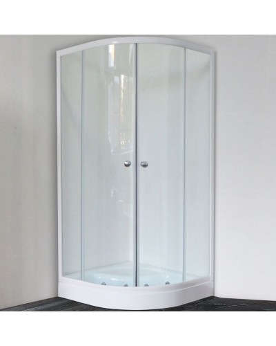Душевой уголок Royal Bath HKD 100х100 RB 100 HKD-T без поддона профиль Белый стекло прозрачное