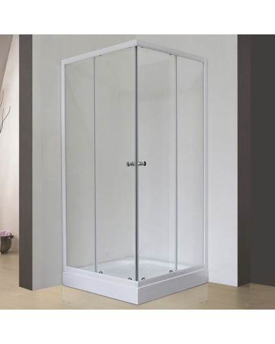 Душевой уголок Royal Bath HPD 90х90 RB 90 HPD-T без поддона профиль Белый стекло прозрачное
