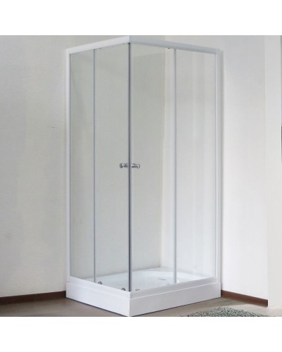 Душевой уголок Royal Bath HPD 90х80 RB 8090 HPD-T без поддона профиль Белый стекло прозрачное