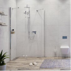 Душевой уголок WasserKRAFT Aller 120х100 L 10H10LWHITE профиль Хром стекло прозрачное