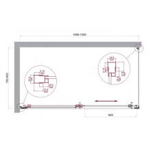 Душевой уголок BelBagno LUCE-AH-1-150/80-C-Cr