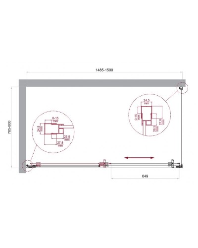 Душевой уголок BelBagno LUCE-AH-1-150/80-C-Cr
