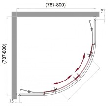 Душевой уголок BelBagno Uno 80х80 см текстурное стекло UNO-R-2-80-P-Cr