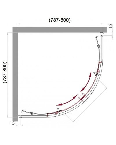 Душевой уголок BelBagno Uno 80х80 см текстурное стекло UNO-R-2-80-P-Cr