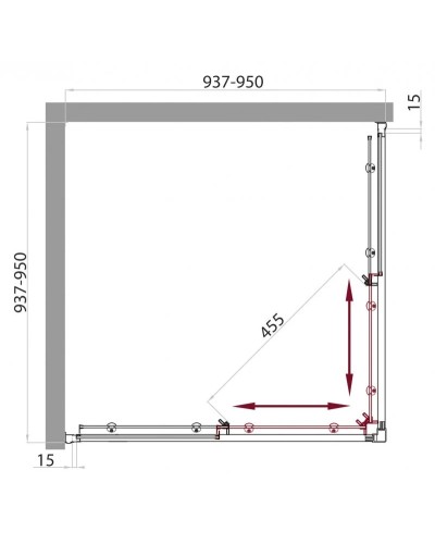 Душевой уголок BelBagno Uno 95х95 см текстурное стекло UNO-A-2-95-P-Cr