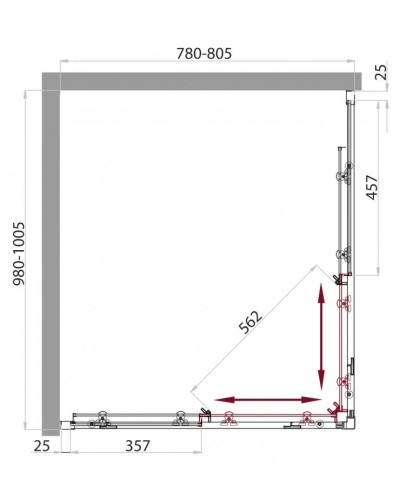 Душевой уголок BelBagno Sela 100х80 см прозрачное стекло SELA-AH-2-100/80-C-Cr