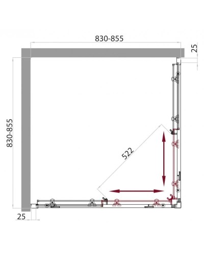 Душевой уголок BelBagno Sela 85х85 см текстурное стекло SELA-A-2-85-Ch-Cr