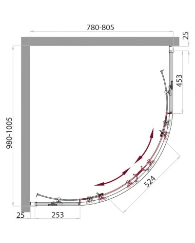 Душевой уголок BelBagno Sela 100х80 см текстурное стекло SELA-RH-2-100/80-Ch-Cr