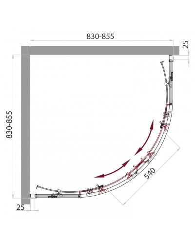 Душевой уголок BelBagno Sela 85х85 см текстурное стекло SELA-R-2-85-Ch-Cr