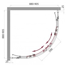 Душевой уголок BelBagno Sela 90х90 см текстурное стекло SELA-R-2-90-Ch-Cr