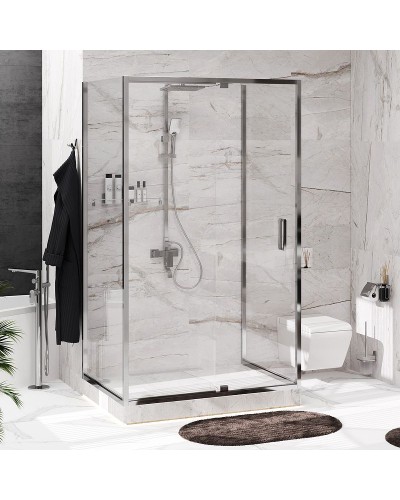 Душевой уголок WasserKRAFT Berkel 120х100 48P26 профиль Хром стекло прозрачное