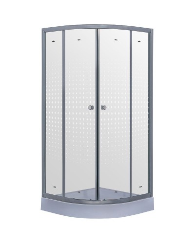 Душевой уголок Timo TL 100x100 TL-1101R профиль Хром стекло прозрачное с рисунком