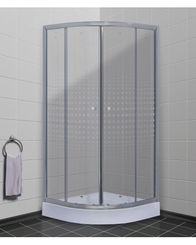 Душевой уголок Timo TL 100x100 TL-1101R профиль Хром стекло прозрачное с рисунком