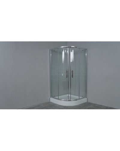 Душевой уголок Timo TL 100x100 TL-1101R профиль Хром стекло прозрачное с рисунком