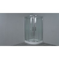 Душевой уголок Timo TL 80х80 TL-8001R профиль Хром стекло прозрачное с рисунком