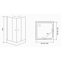 Душевой уголок Timo TL 100х100 TL-1102R профиль Хром стекло прозрачное с рисунком