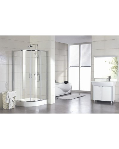 Душевой уголок Bravat Drop 100x100 BS100.1200A профиль Хром стекло прозрачное