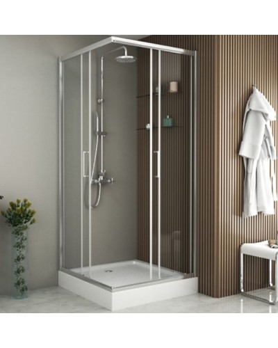 Душевой уголок Bravat Drop 90x90 BS090.2200A профиль Хром стекло прозрачное