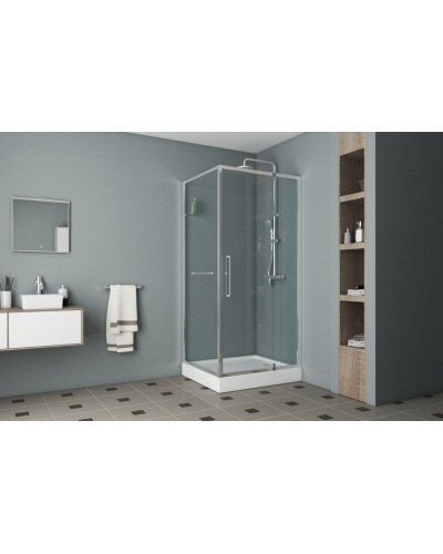 Душевой уголок Bravat Line 90x90 BS090.2116A профиль Хром стекло прозрачное