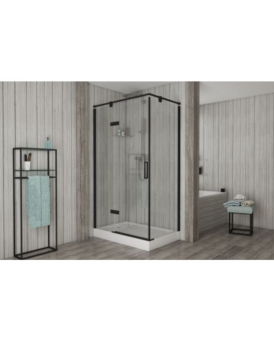 Душевой уголок Bravat Black Line 80x120 BS120.3112AB профиль Черный стекло прозрачное