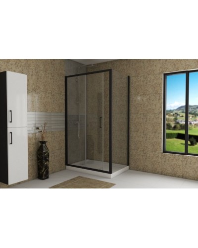 Душевой уголок Bravat Black Line 120x80 BS120.3101B профиль Черный стекло прозрачное