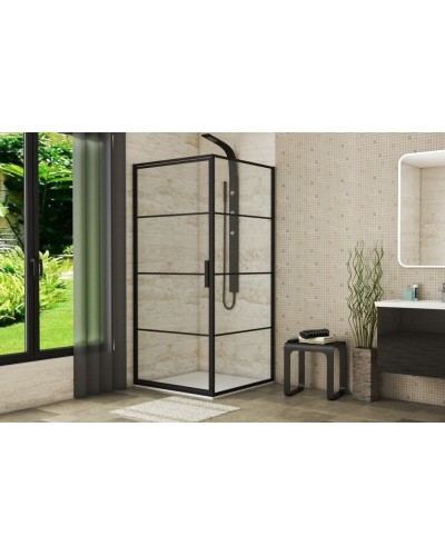 Душевой уголок Bravat Black Line 90x90 BS090.2115B профиль Черный стекло прозрачное